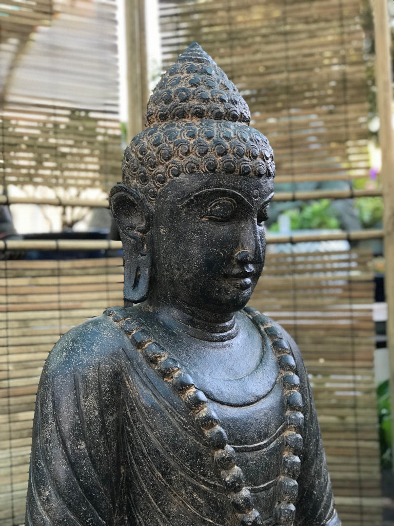 Seated Stone Meditation Buddha Statue 40"