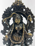Brass Kali Statue Standing on Corpse of Shiva 8"