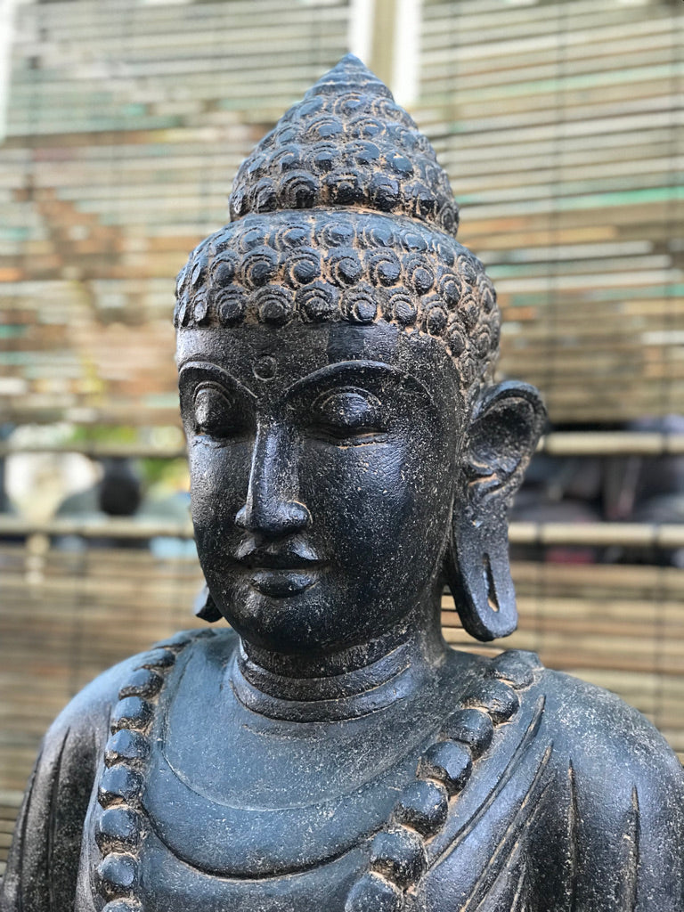 Seated Stone Meditation Buddha Statue 40"