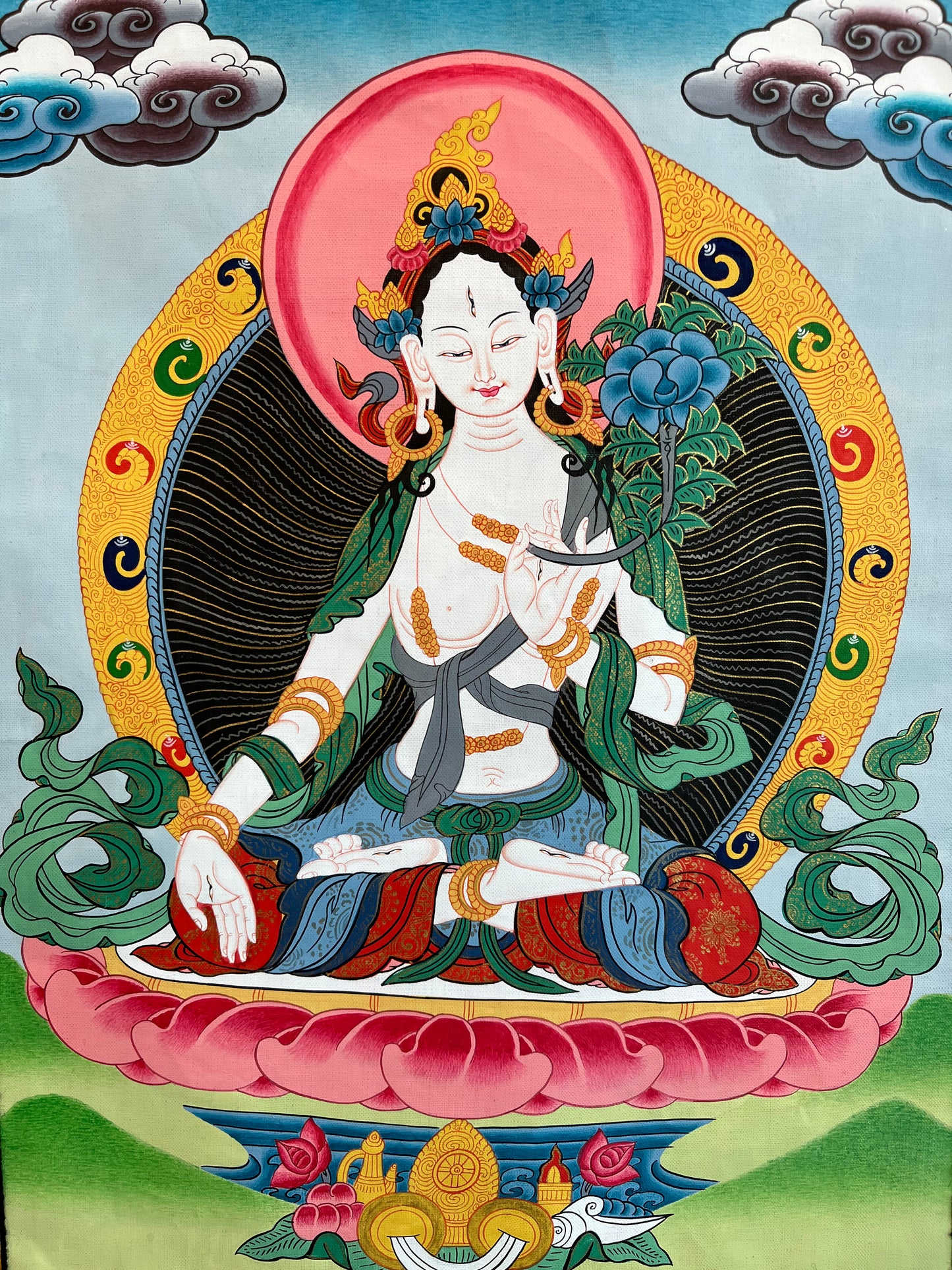 White Tara Thangka Painting