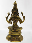 Brass Lakshmi Hindu Wealth Goddess Statue 8"