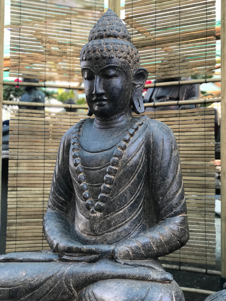 Seated Stone Meditation Buddha Statue 40"