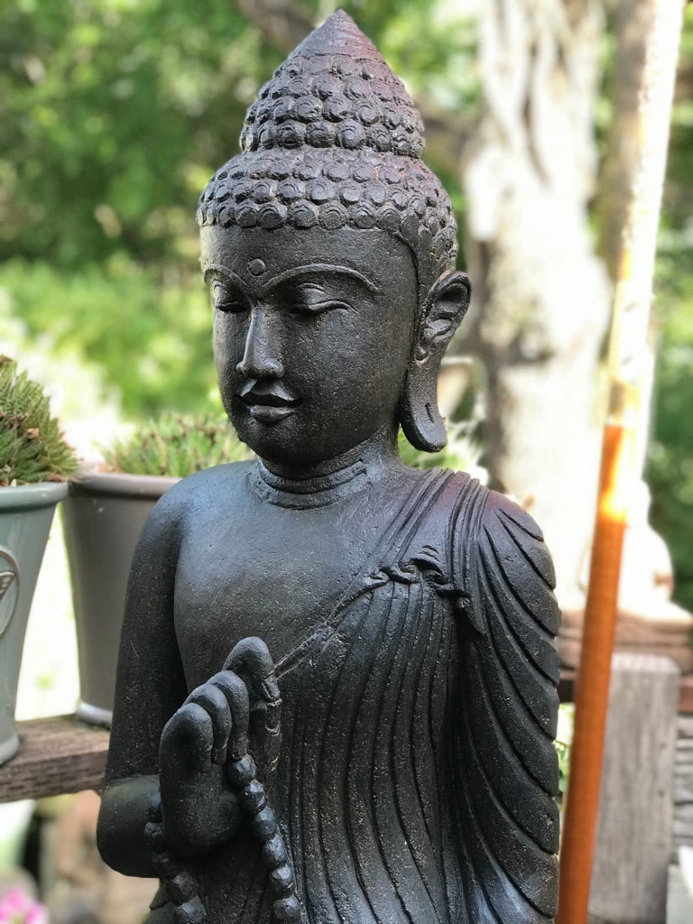 Stone Standing Vitarka Buddha Statue 60" - Routes Gallery