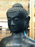Brass Large Earth Touching Buddha 39" - Routes Gallery
