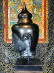 Buddha Head Statue on Stand 30" - Routes Gallery