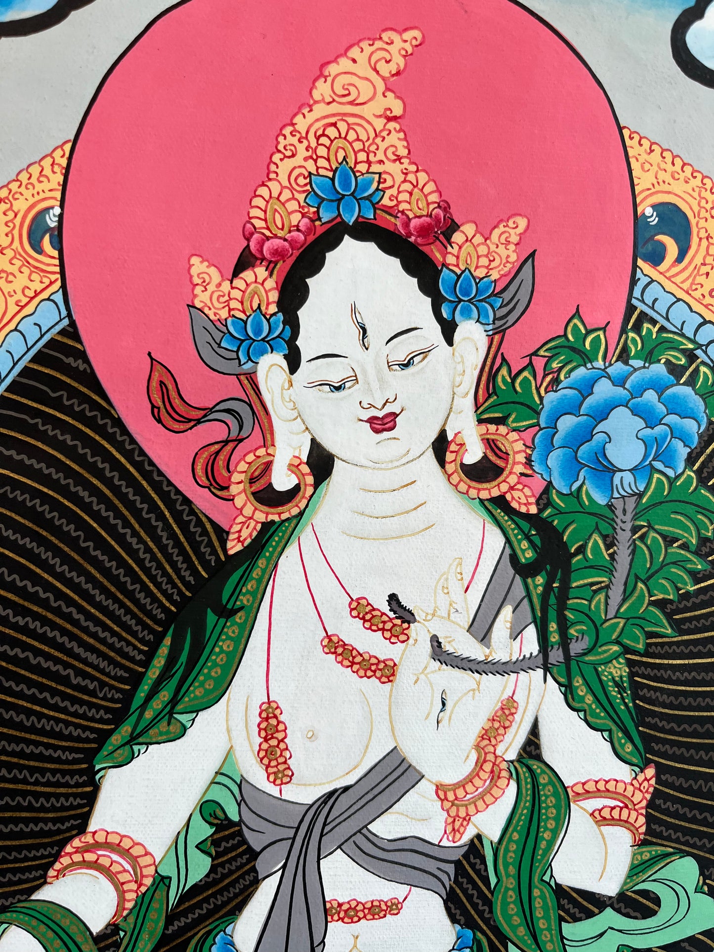 White Tara Thangka Painting