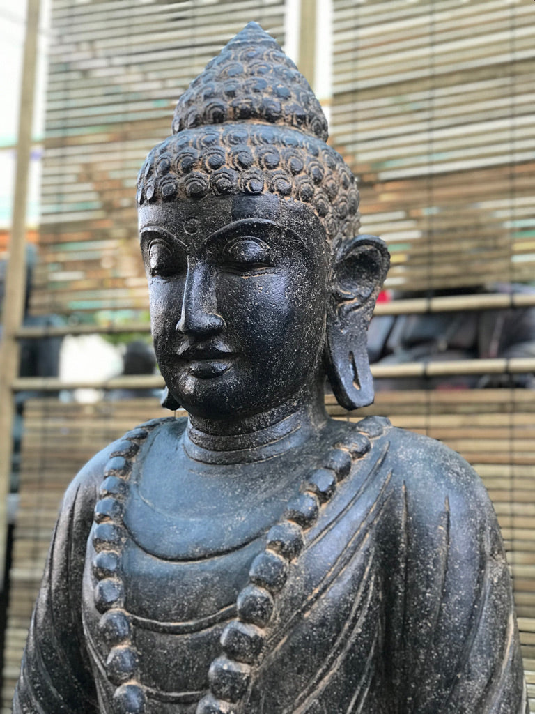 Seated Stone Meditation Buddha Statue 40"