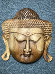 Wood Buddha Face Mask Wall Hanging 12" - Routes Gallery