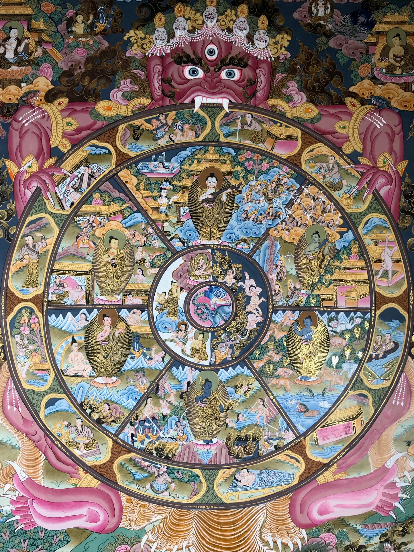 Wheel of Life Thangka Painting - Routes Gallery