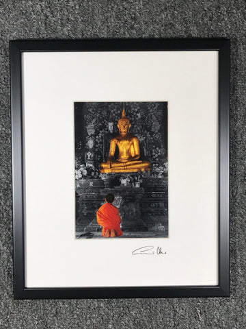 Praying Buddhist Monk Framed Art Photo - Routes Gallery