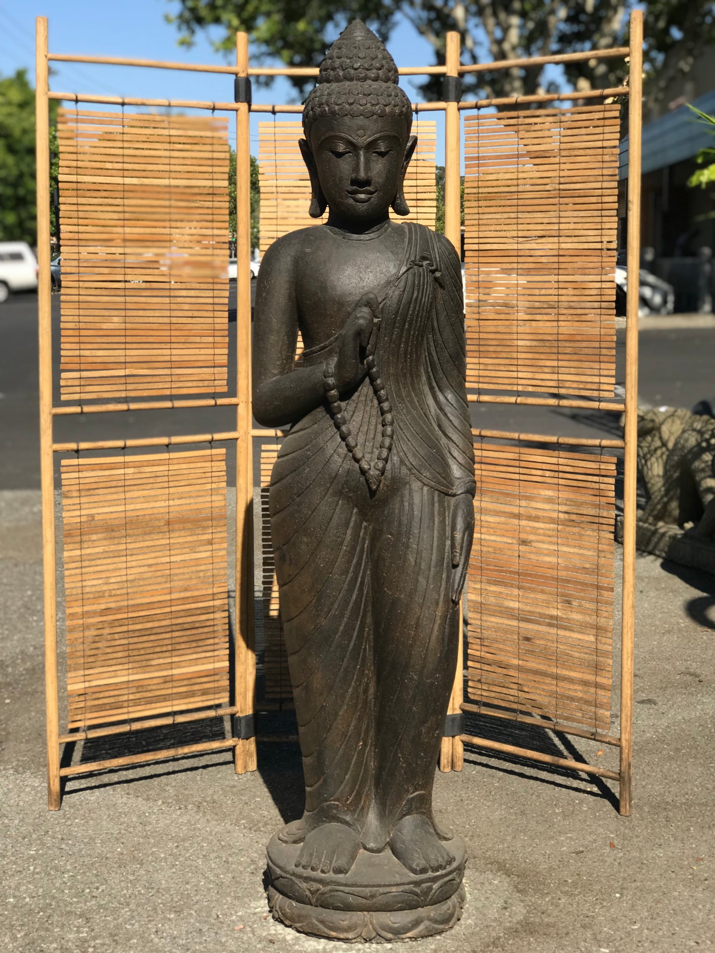 Stone Standing Vitarka Buddha Statue 60"
