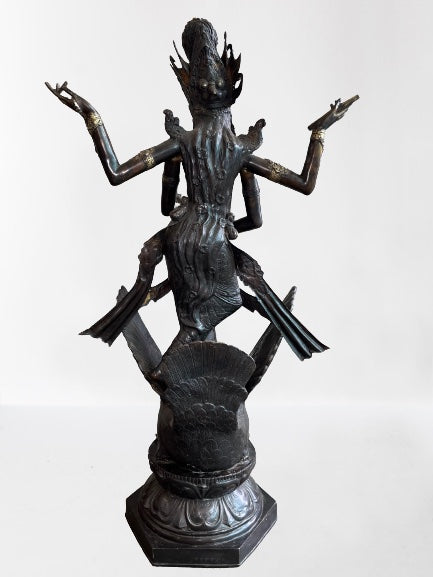 Brass Saraswati Wisdom Goddess Statue 46"