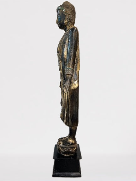 Wood Standing Mandalay Buddha Statue 69"