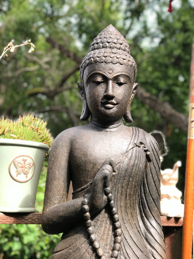 Stone Standing Vitarka Buddha Statue 60" - Routes Gallery