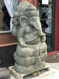 Large Stone Seated Ganesh Statue 56" - Routes Gallery