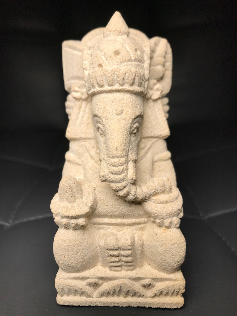 Stone Seated Ganesh Statue 4.5" - Routes Gallery