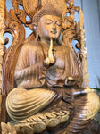 Wood Buddha Sculpture in Vitarka Mudra 45" - Routes Gallery
