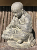 Stone Namaste Praying Monk Garden Statue 20" - Routes Gallery
