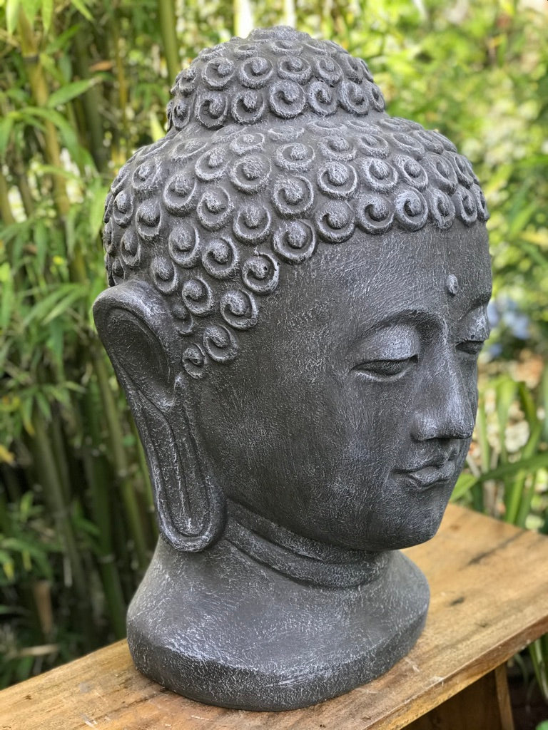 Buddha Head Garden Statue 28" - Routes Gallery