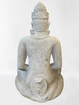 Stone Meditating Khmer Buddha Statue 43"