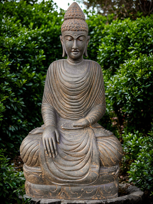 Large Stone Earth Witness Buddha Statue 61"