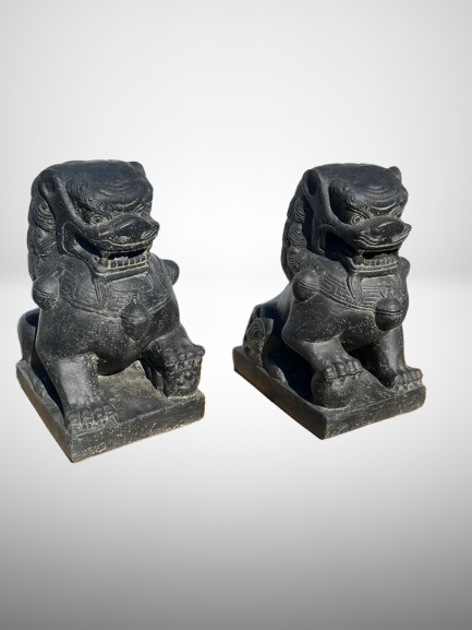 Guardian Lion Foo Dog Statue Pair 24"