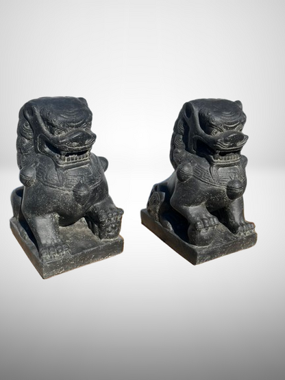 Guardian Lion Foo Dog Statue Pair 24"