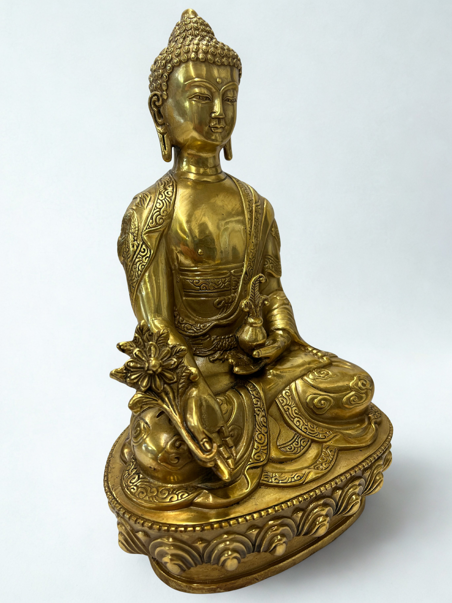 Brass Medicine Buddha Statue 8"