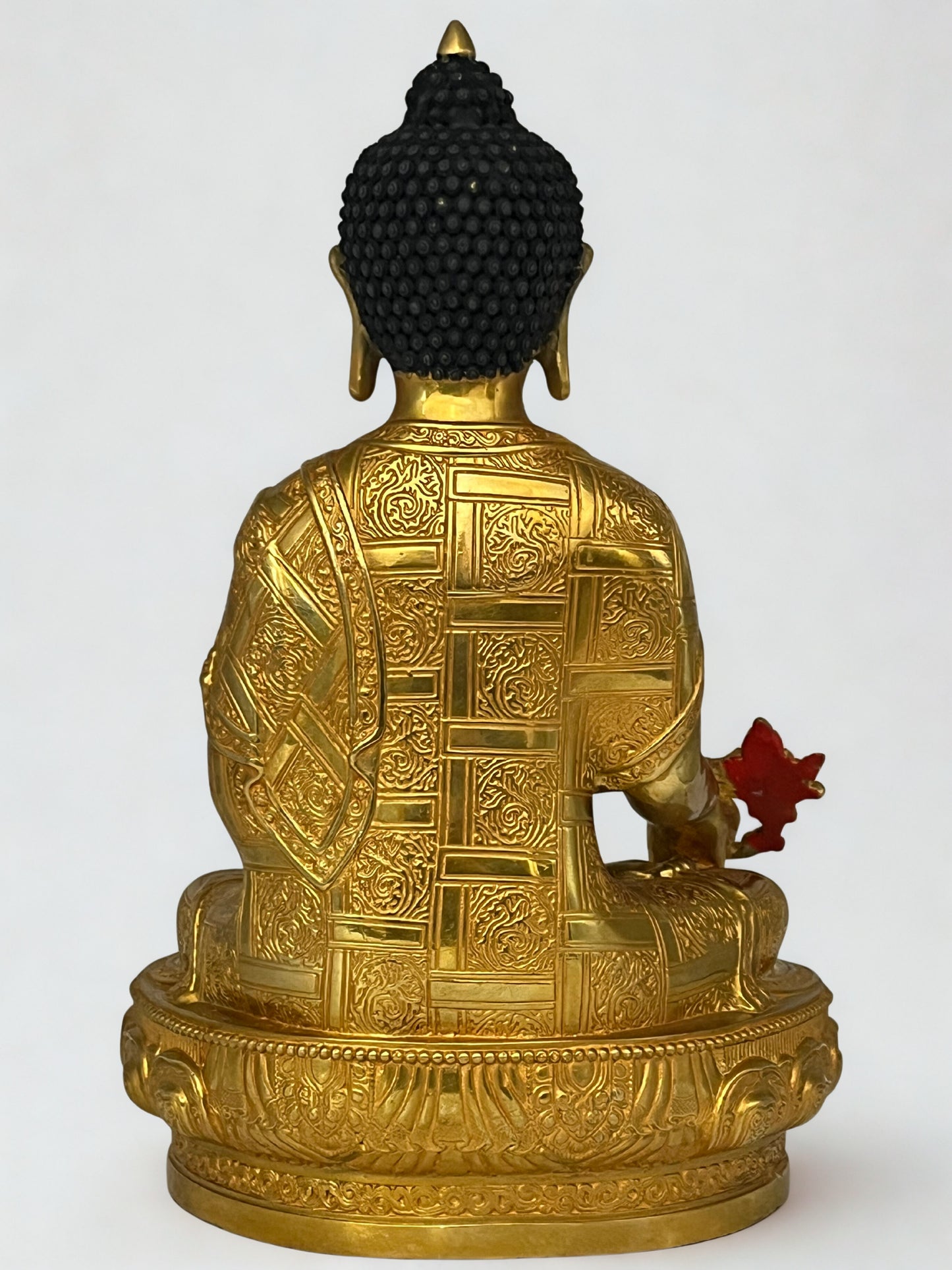 Brass Medicine Buddha Statue 12" - Routes Gallery