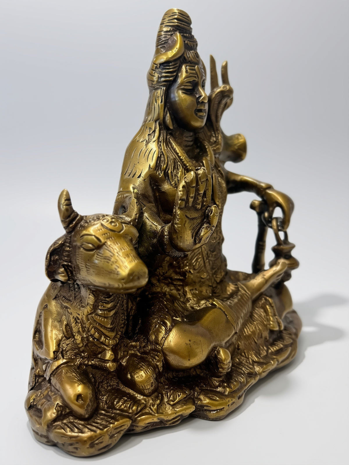 Brass Shiva statue with Nandi Bull 