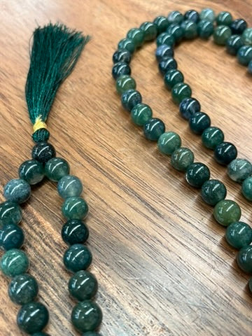 Moss Agate Meditation Mala Prayer Beads