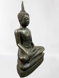 Brass Thai Earth Witness Buddha Statue 20"