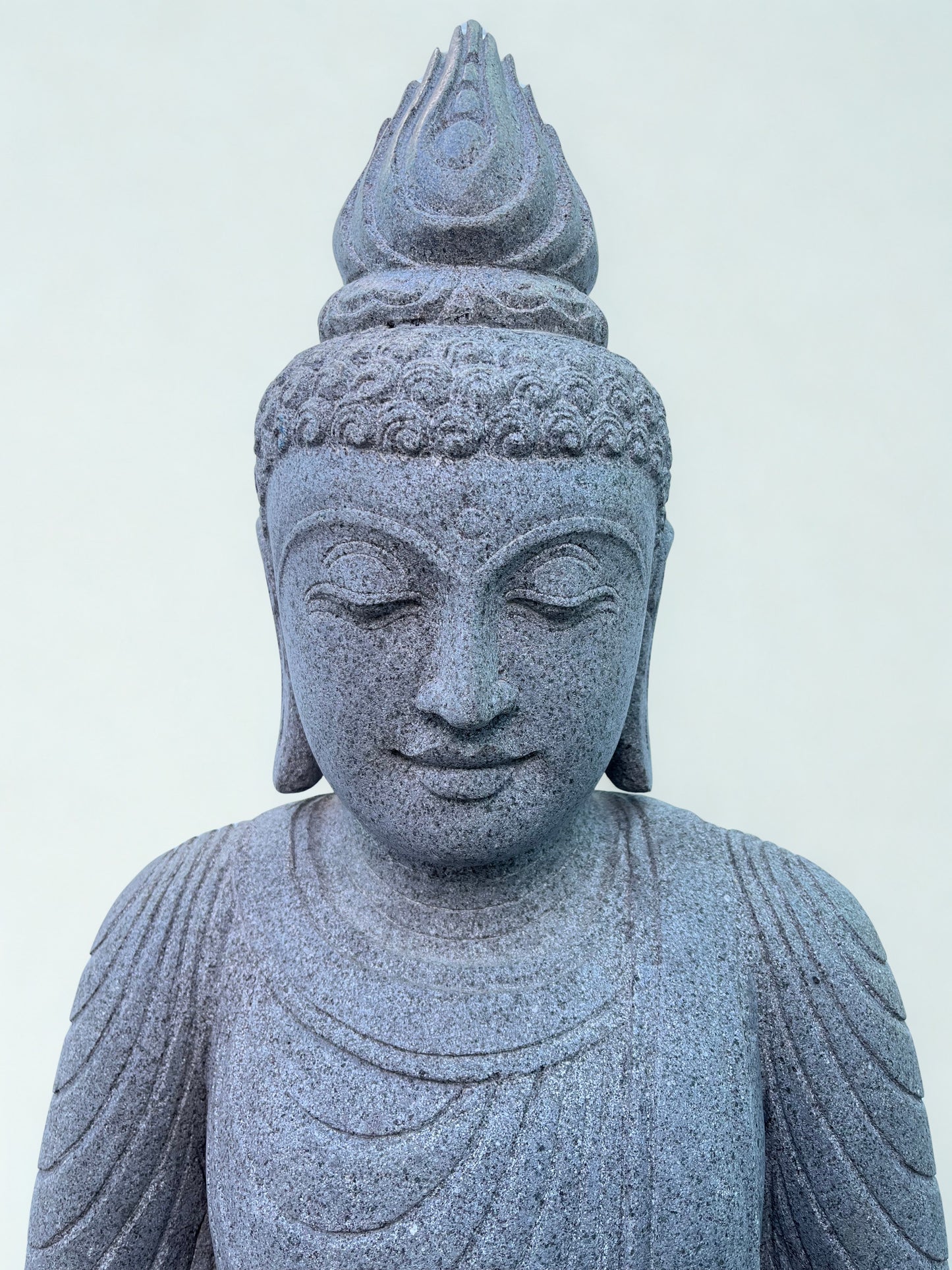 Handcarved Stone Earth Witness Buddha 39"