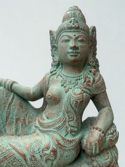 Reclining Devi Goddess Statue 16"