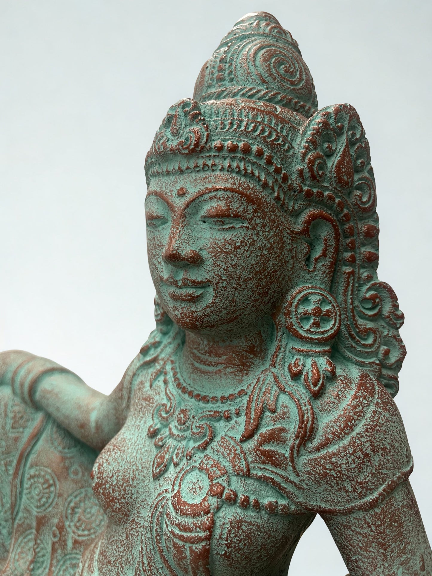 Reclining Devi Goddess Statue 16"