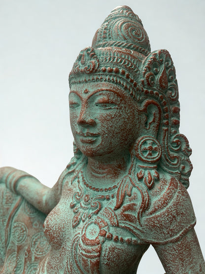Reclining Devi Goddess Statue 16"