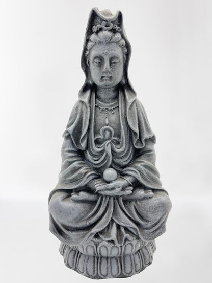 Meditating Quan Yin Statue 8.5"