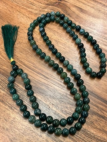 Moss Agate Meditation Mala Prayer Beads