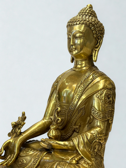 Brass Medicine Buddha Statue 8"
