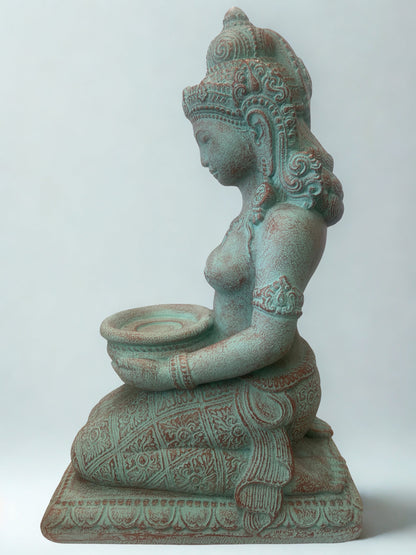 Kneeling Devi Goddess with Offering Bowl 16"