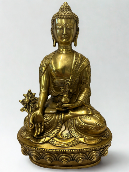 Brass Medicine Buddha Statue 8"