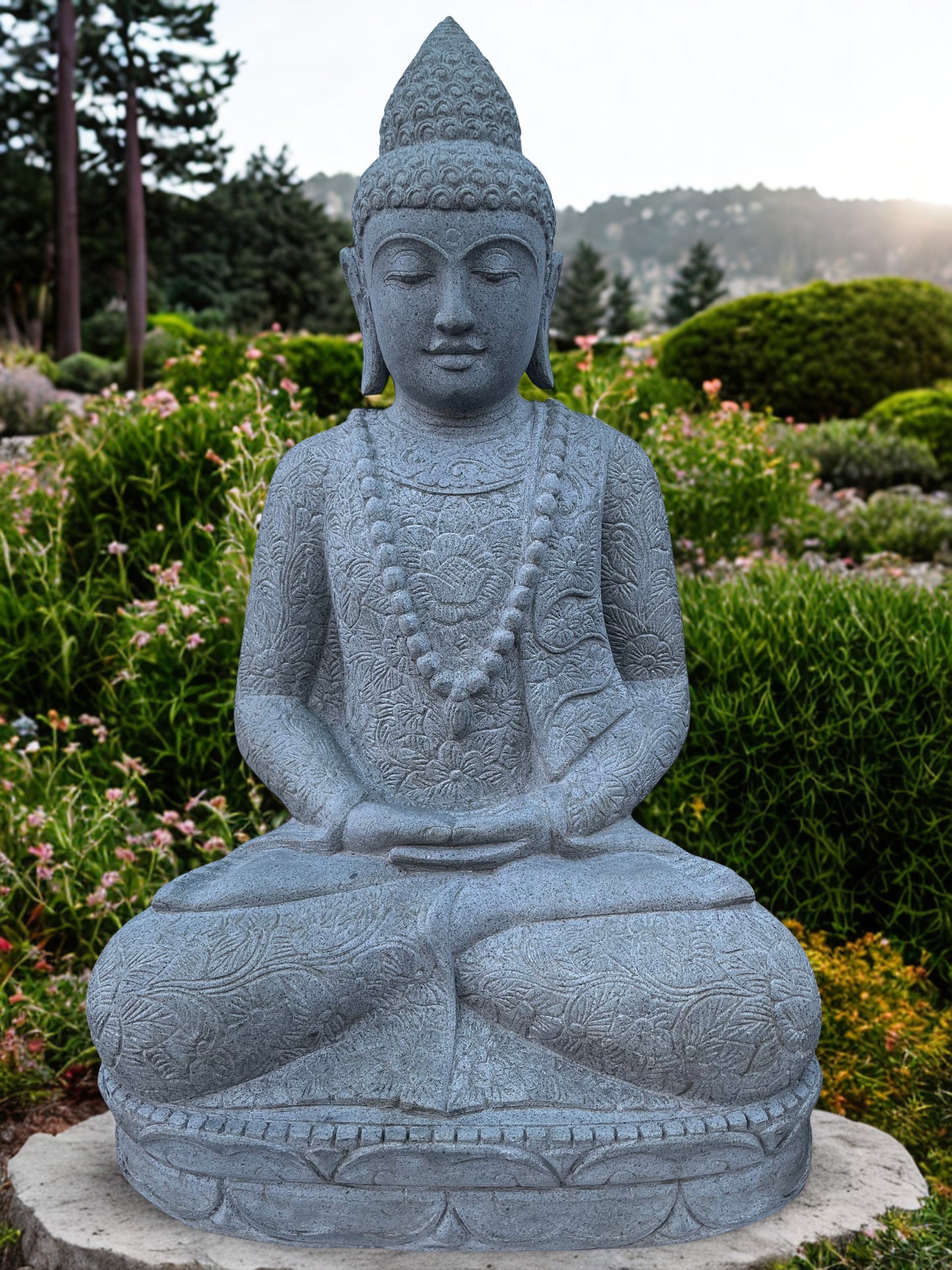 Handcarved Seated Meditation Buddha 41"