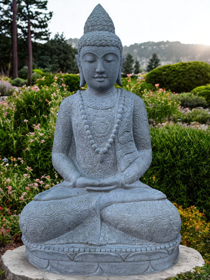 Handcarved Seated Meditation Buddha 41"