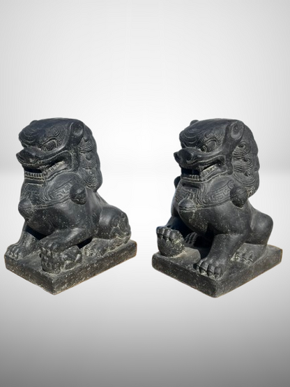 Guardian Lion Foo Dog Statue Pair 24"