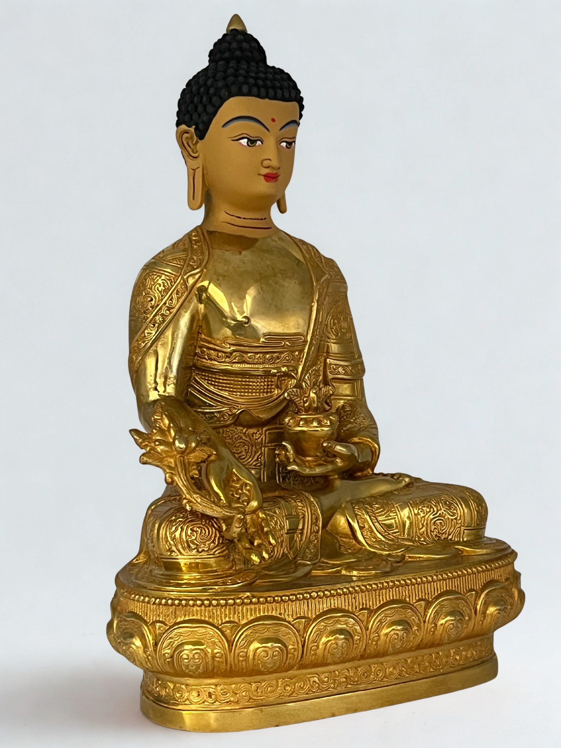 Brass Medicine Buddha Statue 12" - Routes Gallery