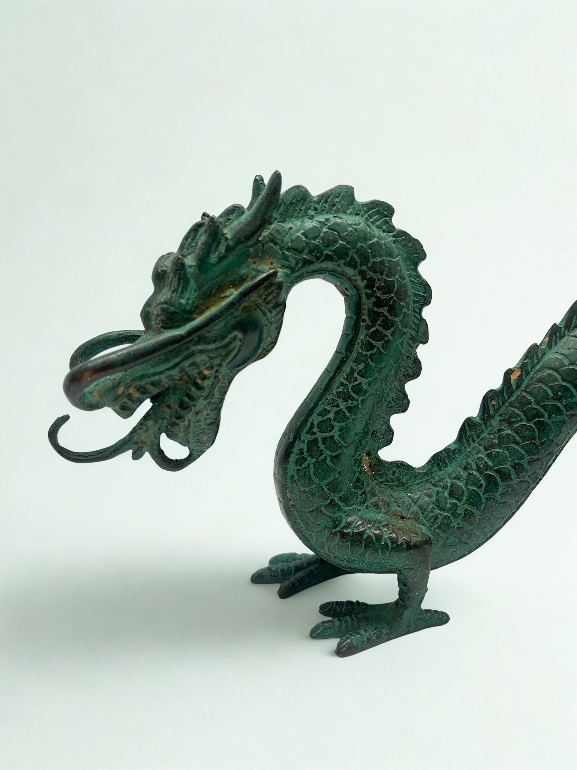 Brass Standing Guardian Dragon Statue 11" - Routes Gallery