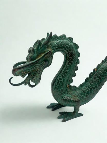 Brass Standing Guardian Dragon Statue 11" - Routes Gallery