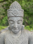 Stone Meditating Khmer Buddha Statue 43"