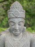 Stone Meditating Khmer Buddha Statue 43"