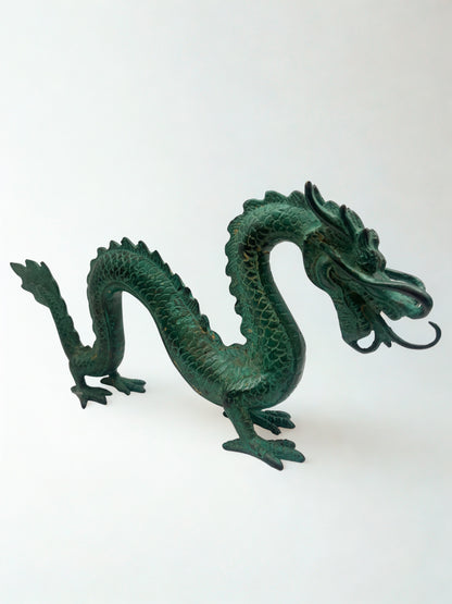 Brass Standing Guardian Dragon Statue 11" - Routes Gallery